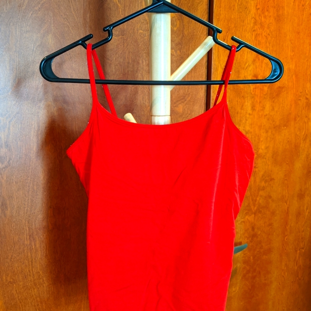 Express Red Cami Tank Top Built-In Bra